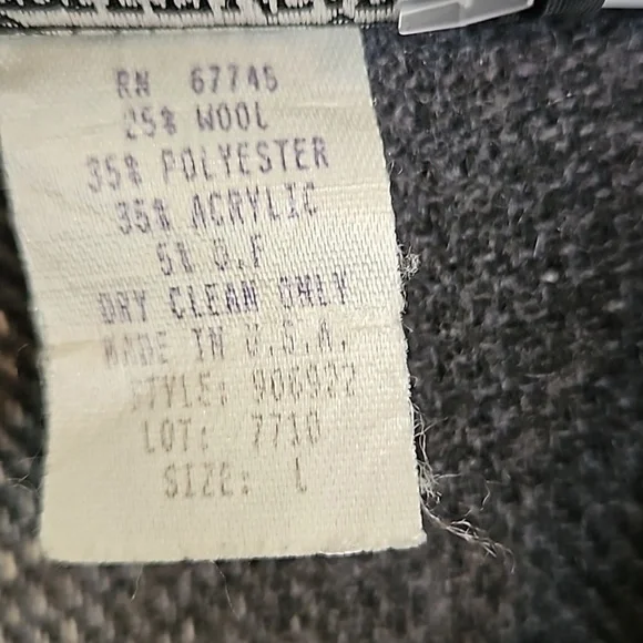 Streetwear Vintage wool blend flannel plaid shacket sz.L - Picture 3 of 4